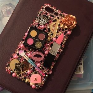 3D Bling Pink iPhone 7 Plus Cabochon Hard Case